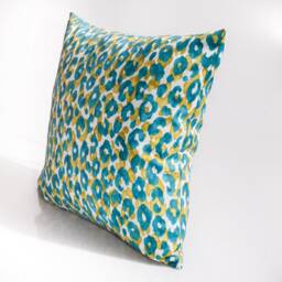 Aqua Leopard Print Pillow Cover, P/Kaufmann Outdoor Decor - thumbnail 3