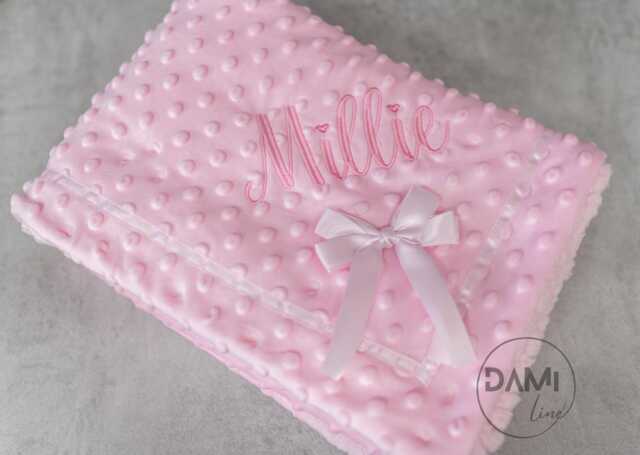 Personalised Baby Blanket - Bubble Fabric Sherpa Embroidered Newborn Gift Shower Keepsake - image 1