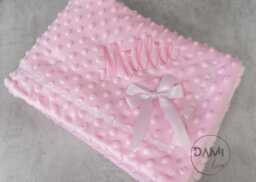 Personalised Baby Blanket - Bubble Fabric Sherpa Embroidered Newborn Gift Shower Keepsake - thumbnail 1