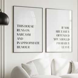 Sarcastic Prints - Funny Set Of 2 Prints Crazy House Poster - thumbnail 1
