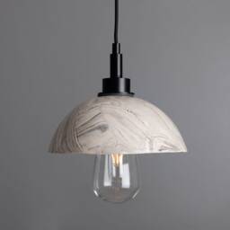 Kingii Marbled Ceramic Dome Bathroom Pendant Light 7.75'' Ip44