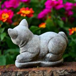 Concrete Lying Kitten Statue Stone Cat Figurine Cement Pet Sculpture Outdoor Garden Ornament Handmade Memorial Decor Cat Lover Gift - thumbnail 3