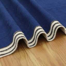 Handmade Block Printed Cotton Rug Navy Blue Boho Area Rug - thumbnail 2