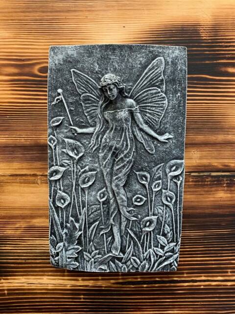 stone Garden Detailed Lily Fairy Angel Wall Hanging Plaque Ornament - image 1