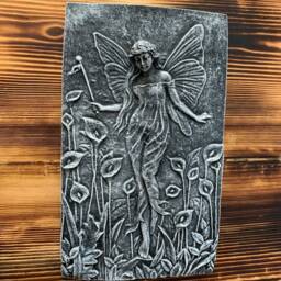 stone Garden Detailed Lily Fairy Angel Wall Hanging Plaque Ornament - thumbnail 2