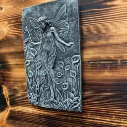 stone Garden Detailed Lily Fairy Angel Wall Hanging Plaque Ornament - thumbnail 3