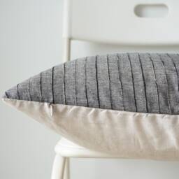 Gray Striped Woven Pillow Cover - thumbnail 3