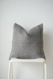 Gray Striped Woven Pillow Cover - thumbnail 1