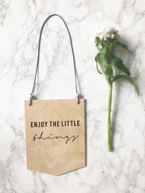 Enjoy The Little Things Wooden Wall Hanging Plaque Quote Home Decor Nursery