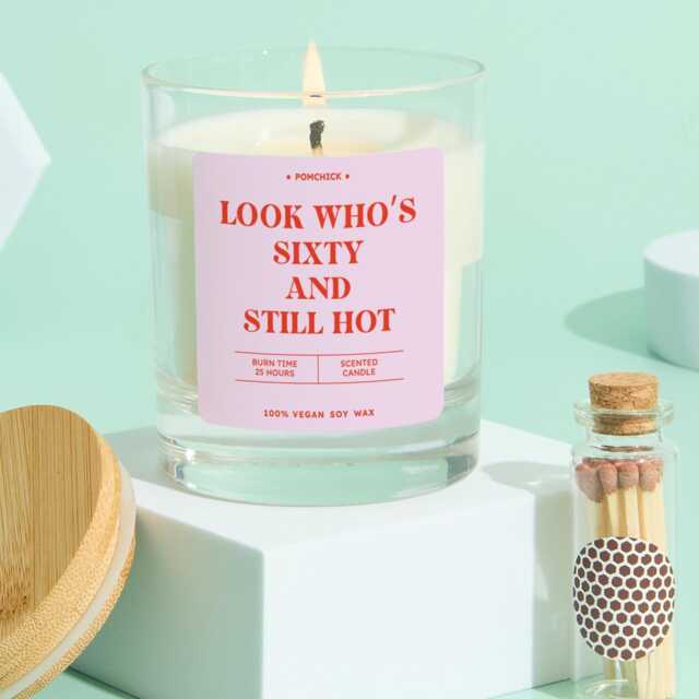 Funny 60Th Birthday Candle Gift For Her Keepsake Best Friend Mum Nanny Sixty in Style & Laughter Vegan Soy Wax - image 1