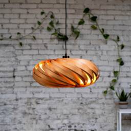 Designer Hanging Lamp Made Of Cherry Tree Wood. Handmade Wooden From Cologne Studio - thumbnail 3