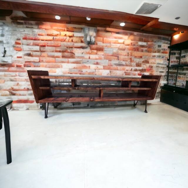 Reclaimed Wood Tv Stand Rustic Media Console With Hairpin Legs - image 1
