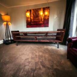 Reclaimed Wood Tv Stand Rustic Media Console With Hairpin Legs - thumbnail 2