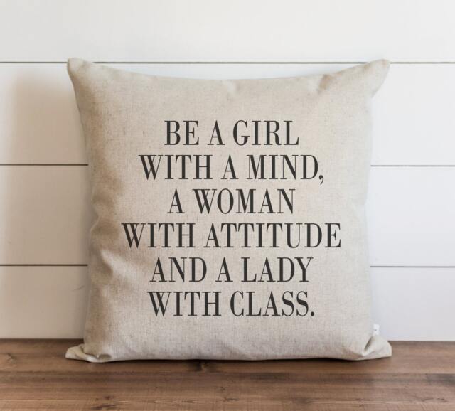 Be A Girl With Mind 20 X Pillow Cover // Everyday Throw Gift Accent Cushion - image 1
