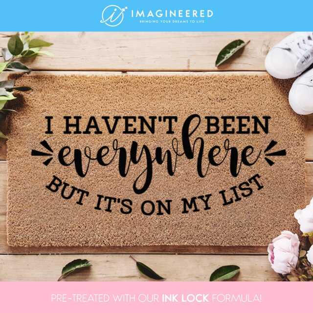 Camping Quote Welcome Doormat - I Haven't Been Everywhere But It's On My List Mat Custom Camper Door Mat Gift - image 1
