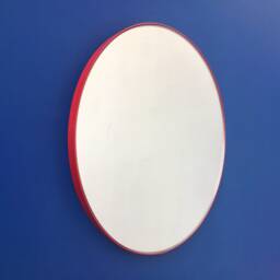 Orbis??? Round Modern Mirror With Red Frame - Large, Xl - thumbnail 1