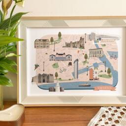 Swansea Map, Illustrated Map Of Swansea, Poster, Print, Art, Illustration, Gift, Travel - thumbnail 2