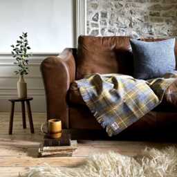 Harris Tweed Sollas Tartan - Luxury Pure Wool Lap Blanket 75x100cm/30x39 - thumbnail 1