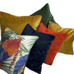 Parrots Cushion Cover Printed Bird Palm Trees Leaves Botanical Tropical 16-22 - thumbnail 3