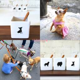 Gift For Dog Lover-Chihuahua Salt Cellar With Bamboo Spoon Owner, Square Flower Vase, Candle Holder, Treat Box - thumbnail 2