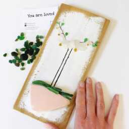 Sea Glass Orchid Art On Reclaimed Wood - Eco-Friendly Wall Decor For Nature Lovers - thumbnail 1