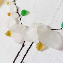 Sea Glass Orchid Art On Reclaimed Wood - Eco-Friendly Wall Decor For Nature Lovers - thumbnail 3