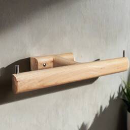 Double Toilet Paper Holder Made From Solid Ash - Noir.design - thumbnail 3