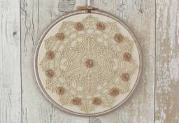Lace Embroidery Hoop Art 13Th Anniversary Gift, Rustic Chic Wall Decoration - thumbnail 1