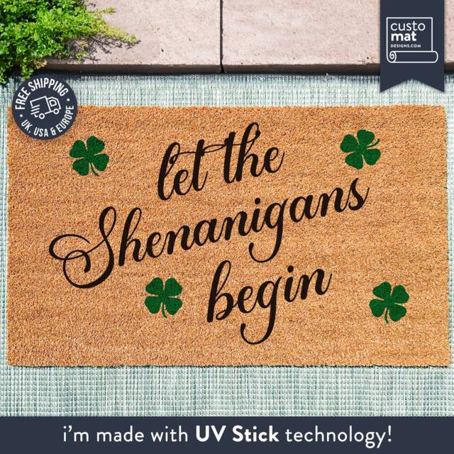 Shamrock Doormat - St. Patrick's Day Housewarming Gift Door Mat Custom Welcome St Paddys - image 1