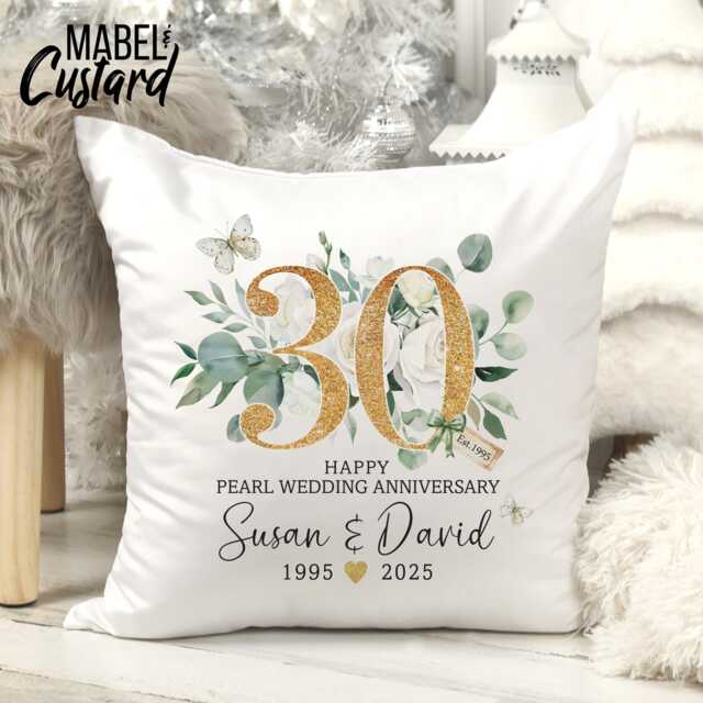 Pearl Wedding Anniversary Gift, 30Th Anniversary, Cushion, Gift Cushion - image 1