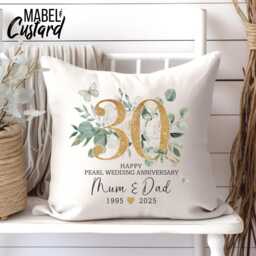 Pearl Wedding Anniversary Gift, 30Th Anniversary, Cushion, Gift Cushion - thumbnail 3