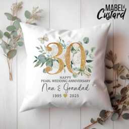 Pearl Wedding Anniversary Gift, 30Th Anniversary, Cushion, Gift Cushion - thumbnail 2