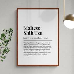 Maltese Shih Tzu Funny Definition Dog Wall Art Print - thumbnail 2