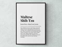 Maltese Shih Tzu Funny Definition Dog Wall Art Print - thumbnail 1