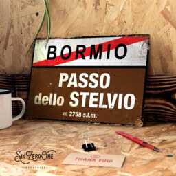 Passo Dello Stelvio Giro D'italtia Cycling Climb. Metal Sign With A Vintage Worn Rusty Look Print. San Remo Le Tour Italian Altitude - thumbnail 1