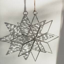 Stained Glass Star Clear Christmas Tree Ornaments Window Decoration Wall - thumbnail 3