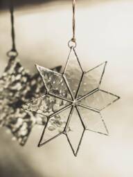 Stained Glass Star Clear Christmas Tree Ornaments Window Decoration Wall - thumbnail 1