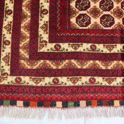 3x5 Handmade Afghan Rug - Golden Turkmen Khuaja Roshnai Rare Colors Tekke Design Bokhara Patterns Biljik Wool Bedroom - thumbnail 3