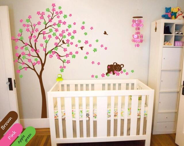 Blossom Tree Wall Decal - Koala & Birds Nursery Art - image 1