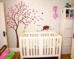 Blossom Tree Wall Decal - Koala & Birds Nursery Art - thumbnail 1
