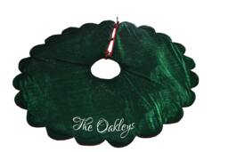 Monogrammed Velvet Christmas Tree Skirt Handmade Holiday Decoration