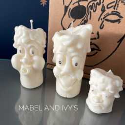 Friendly Trio Set Candles With Faces Joke Candle Fragranced Soy Wax Sculpture Candle - thumbnail 2