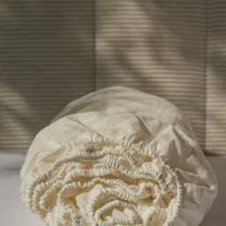 Linen Fitted Sheet in White. Deep Linen - thumbnail 2