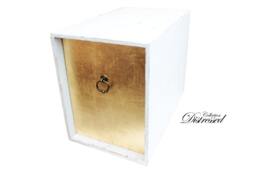 Shabby Chic Single Drawer Distressed White & Gold - thumbnail 1
