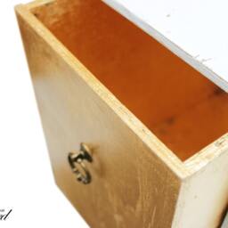 Shabby Chic Single Drawer Distressed White & Gold - thumbnail 4