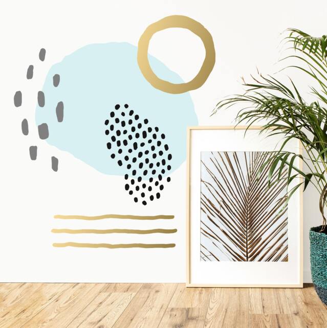 Abstract Geometric Wall Decals - Modern Decor, Removable Stickers, Farmhouse Bedroom Art - image 1