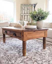 Rustic, Natural Chunky, Large Pine Coffee Table With Drawers