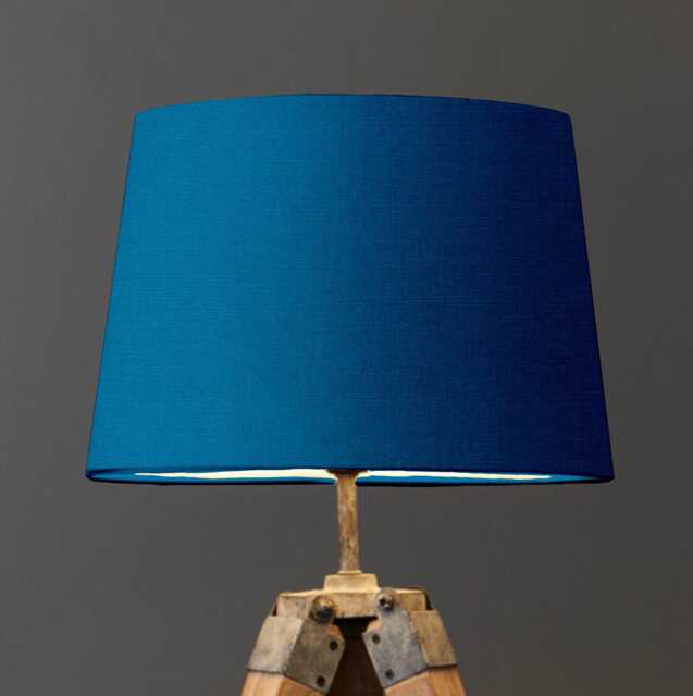 Teal Cotton Empire Lampshade, French Drum Ceiling Light Shade - image 1