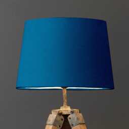 Teal Cotton Empire Lampshade, French Drum Ceiling Light Shade - thumbnail 1
