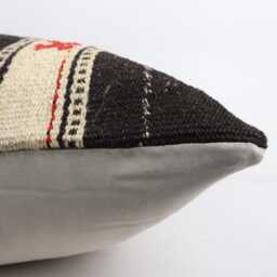 Handwoven Wool Kilim Pillow Cover, 24x24 Inch Boho Home Decor - thumbnail 4